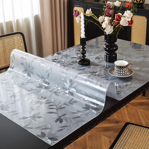 OstepDecor Floral Table Protector 40" x 78", 1.5mm Thick Vinyl Desk Mat