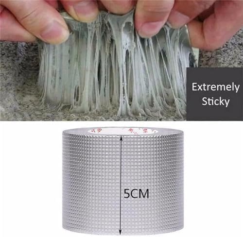 Waterproof Tape Butyl Tape Aluminum Foil Tape Butyl Tape god kvalitet Sealing Tape Repair Tape Self Adhesive Stop Leaks for Roof Walkway Metal Sheet Water Pipe Repairing Sticky Aluminum
