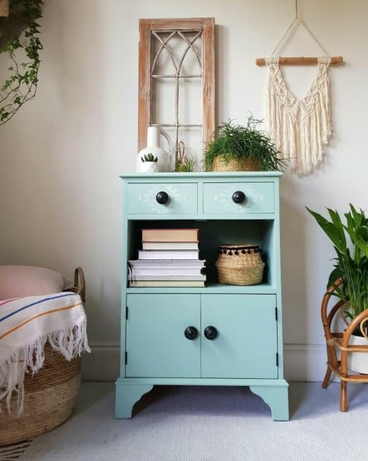 Dixie Belle Silk All-in-One Mineral Paint - Tide Pool (16oz) - Light Teal All-in-One Water Based Primer + Topcoat - Durable Furniture Paint - Low Reflective Finish