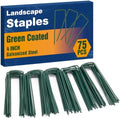 Whonline 75 Pack Green Landscape Staples, 4 Inch Garden Stakes Galvanized