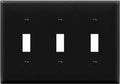 ENERLITES Triple Light Wall, Toggle Switch Plate, Gloss Finish, 3-Gang Standard Size 4.50" x 6.38", Unbreakable Polycarbonate Thermoplastic, UL Listed, 8813-BK, Black