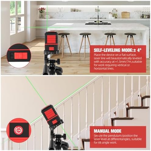 Laser Level with Tripod, 100Ft Green Cross Line Rotary Laser Tool