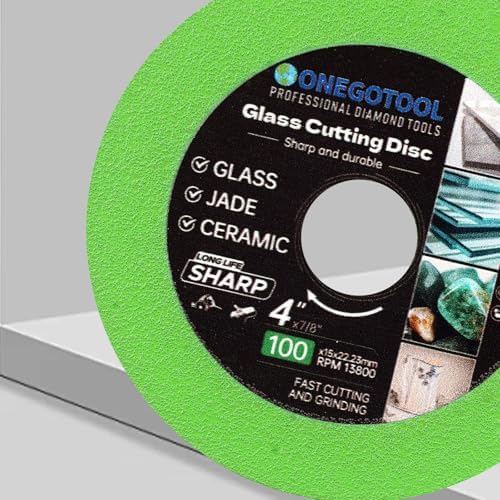 4 inch Tile Cutter Glass Cutting Disc for Angle Grinder, 7/8" Glass Ceramic Diamond Cutting Blade Disc for Grinding Jade, Crystal, Wine Bottles, Tile. (3pcs)