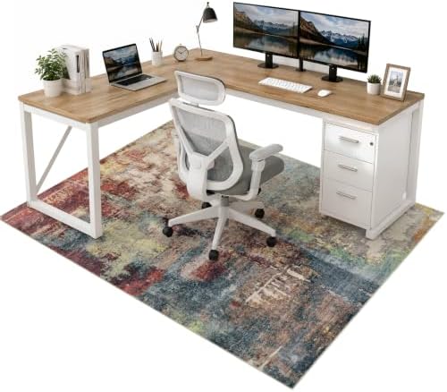 Anidaroel Office Chair Mat for Hardwood Floor, 48"x60" Under Desk Chair Rug for Rolling Chair, Anti-Slip Computer Chair Mat, Low Pile Carpets Floor Rug for Home Office Gaming Room