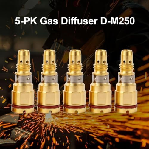 5-PK Gas Diffuser D-M250 Replacement for Miller AccuLock MDX-250 guns Millermatic 212,235,250,251,252,255 Mig Welder