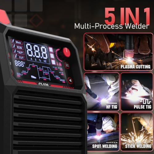 YESWELDER 5-in-1 TIG Welder & Plasma Cutter, 110/220V CT-520