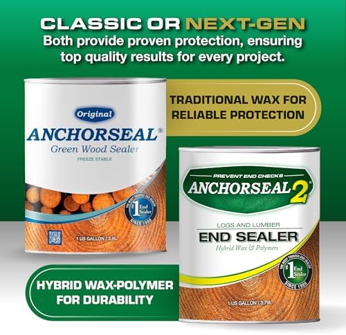 ANCHORSEAL 2 Log and Lumber End Grain Sealer, Prevents Checking, 1 Gallon