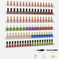 30 Inch Clear Nail Polish Wall Rack with Removable End Caps Set of 6, Acrylic Nail Polish Organizer Wall Mounted,Nail Polish Sorage Shelves for 192 Bottles (30 Inch)