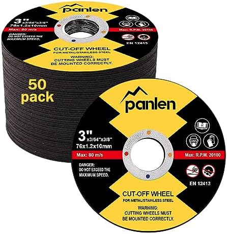 50 Pack 3 inch Cutting Disc, 3/8" Arbor for Die Grinder & Angle Grinder