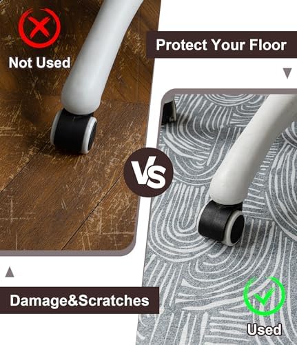 chakme Office Chair Mat for Hardwood Floor, 72"x48" Easy Glide Computer Desk Mat Protector for Rolling Chair Under Desk Rug Nonslip Backing, Machine Wash, (Arc)