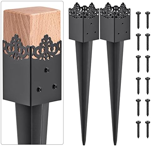 Insaga Decorative 4x4 Fence Post Anchor Heavy Duty Ground Spike Mailbox