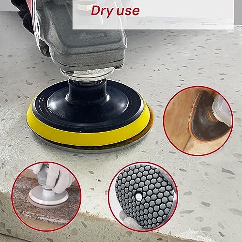 DT-DIATOOL Dry Diamond Polishing Pads 4 Inch for Granite Marble Quartz Stone Countertop Tiles 8 Pieces Grits 1500