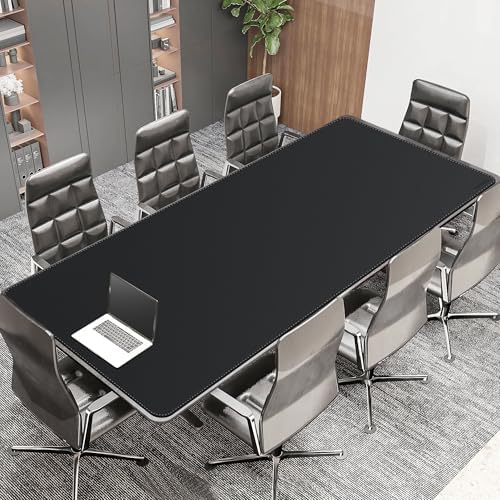 CENNBIE MAX240 94.5" x 39.4" Leather Desk Mat Protector, Extra Large Leather Desk Pad for Full Desk - XXL Super Large Mouse Pad (Black)