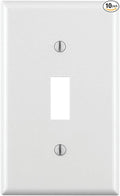 Leviton 1-Gang Toggle Device Switch Wallplate, Standard Size, Thermoset, Device Mount (10 Pack), 88001-WMP, White