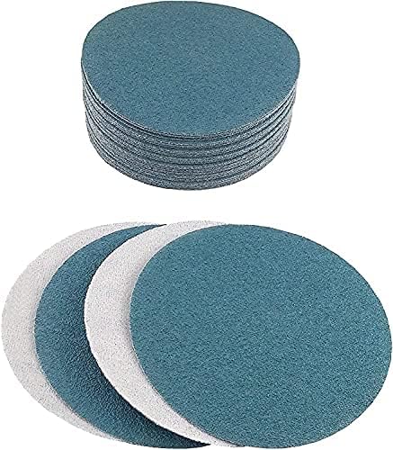 Starcke Premium 8 Inch Hook and Loop Grip Sanding Discs - No Hole Blue Zirconia - For Wood Floors (25, 60 Grit)