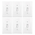 Baomain 6-Pack 15 Amp Toggle Light Switch with Wall Plate, Single Pole, Residential/Commercial Grade, On/Off Switch, Glossy White, UL Certified