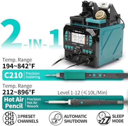 YIHUA 992D-II 2-IN-1 Micro Soldering and Hot Air Pencil Station
