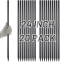 AAGUT Straight Rebar Stakes 24 Inch 1/2 Inch Thickness Concrete Form Stakes