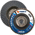 Weiler 51204 Tiger X Flap Disc, Ceramic and Zirconia Alumina, Angled, Phenolic Backing, 36 Grit, 4-1/2", 5/8"-11 UNC Nut (Pack of 10)
