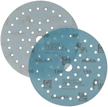 Mirka Galaxy Multifit 6 Inch Ceramic Discs, 150 Grit, Hook & Loop, 50 Pack