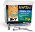 Deck Plus 3 Inch Epoxy Coated Exterior Wood and Fence Screws #10 x 3 Torx/Star Drive Included Coarse Thread, Outdoor Rust Resistant Decking Screw, Silver, 5lb Box, 310 Pieces | 48467