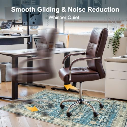 Anidaroel Home Office Chair Mat for Hardwood Floor, 48"x60" Office Chair Rug Protector for Rolling Chair, Computer Gaming Chair Mat, Low Pile Carpet Floor Chair Mat
