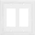 Henne Bery Sunken Pearls Heavy Duty Decorative Wall Plate Switch Plate Outlet Cover (Double Decorator, White)