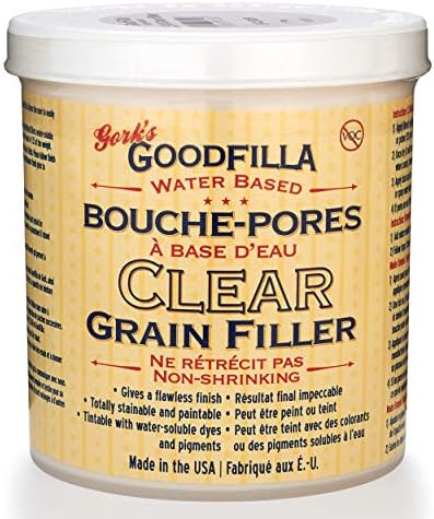 Clear Water-Based Grain & Pore Filler - 1 Pint By Goodfilla | Innovative & | Compliments All Woodworking Finishing Products | Paintable, Stainable, Sandable & Quick Drying