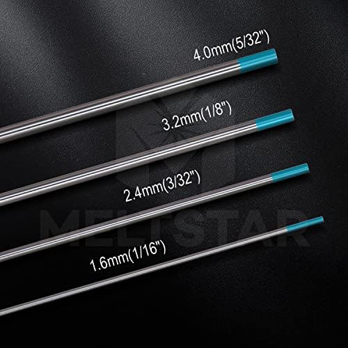 TIG Welding Tungsten ElectrodesRare Earth blend Tungsten Electrodes(Comparable to E3 Purple) 1/16” x 7” (Turquoise, WG20) 10-Pack