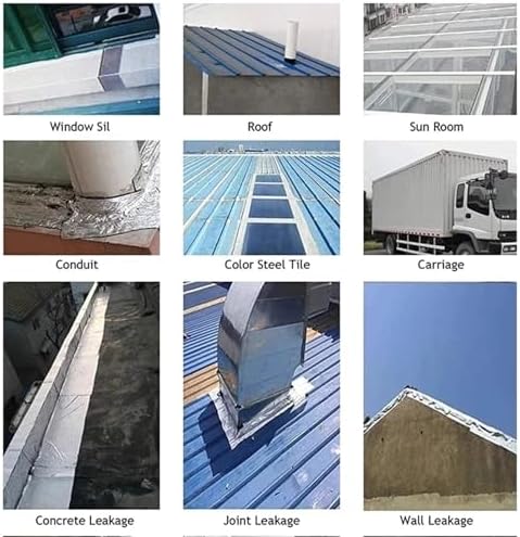Waterproof Tape Butyl Tape Aluminum Foil Tape Butyl Tape Aluminum Foil Butyl Rubber Tape High Temperature Super Resistant god kvalitet Self Adhesive Wall Crack Roof Pipe Repair(5cmx10 Meters)