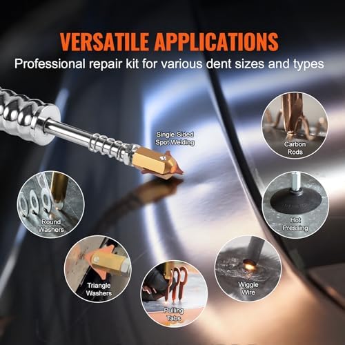 VEVOR Spot Welder Dent Puller, 3KW Stud Welder Dent Repair Kit with 2 Welding Guns, Auto/Manual Welding & 7 Modes, 110V Auto Body Spot Welding Dent Repair Machine for Car, Truck Dent Repair