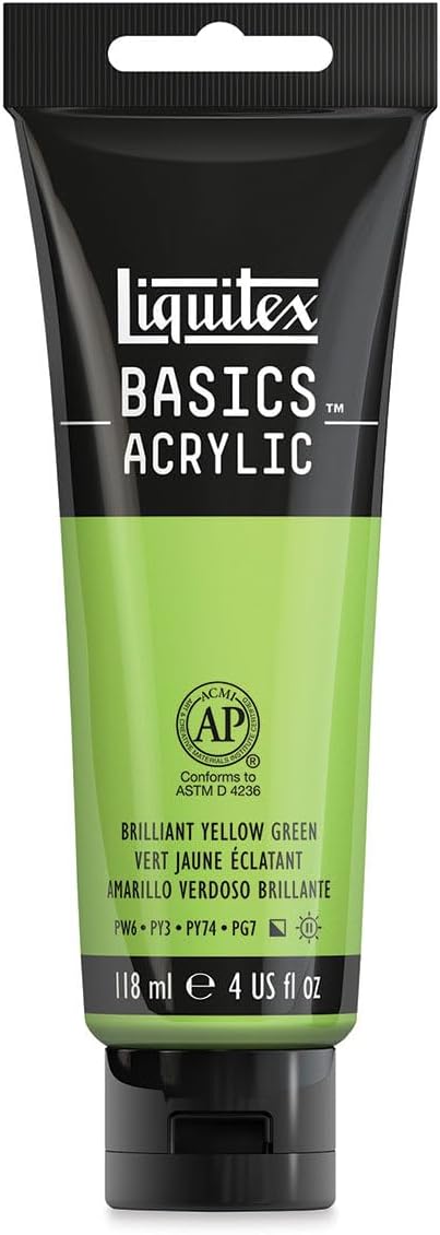 Liquitex BASICS Acrylic Paint, 118ml (4-oz) Tube, Brilliant Yellow Green