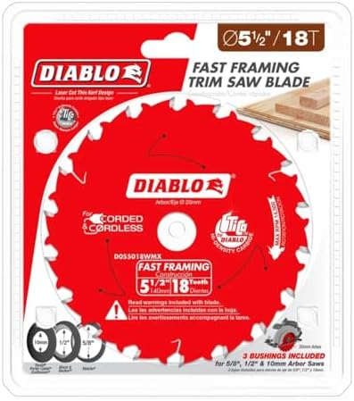 Diablo Fast Framing Saw Blade for Wood - 5-1/2" Diameter, 18 ATB Teeth