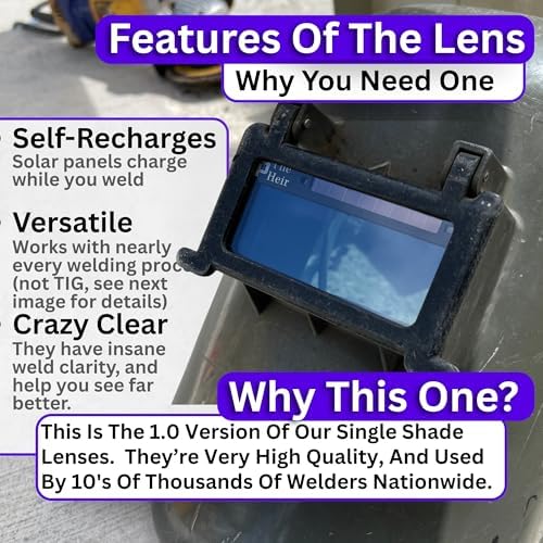 Ridge Products | HD Shade 10 Auto Darkening Welding Lens | Cool Blue Welding Lens 2x4 1/4 | Shade 10 Welding Lens Auto Darkening | Perfect for a Sugar Scoop Welding Hood or Pancake Welding Hood
