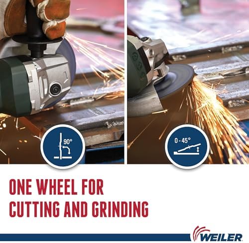 Weiler 58115 4-1/2" x 1/8" Tiger INOX Type 27 Cut and Grind Combo Wheel, INOX30T, 7/8" A.H. (Pack of 25)