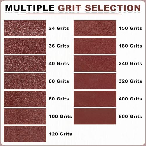 HARFINGTON 4 x 24 Inch Sanding Belts, 10 Pcs 60 Grits Aluminum Oxide