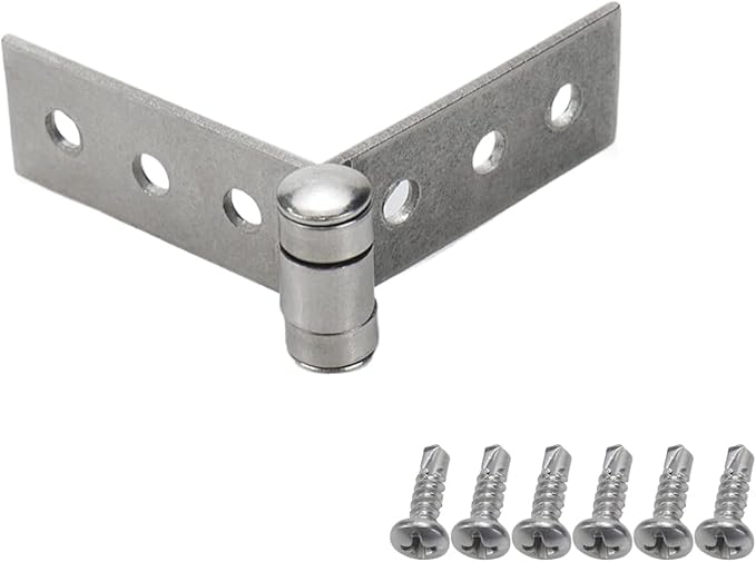 4Pcs 3 inch Silver Folding Butt Hinge Stainless Steel Furniture Door Window Hinges, 6 Hole Small Hinges for Crafts, Frameless Glass Window Hinge