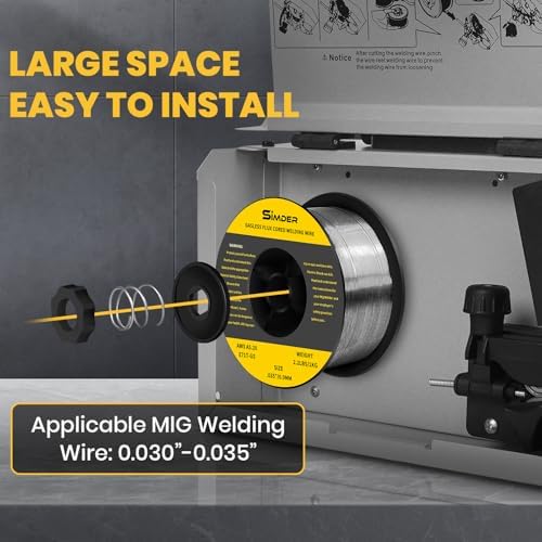SSimder 140A MIG Welder 3 in 1, Dual Voltage Flux Core Lift TIG Stick