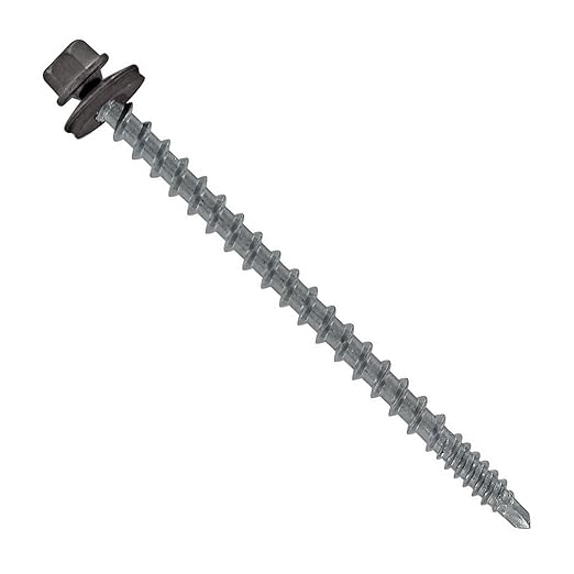 Fasteners Plus ST Fastening #10 x 3 Kwikseal Woodbinder Metal Roofing Screws Metal-to-Wood Charcoal Gray (Pack of 250)