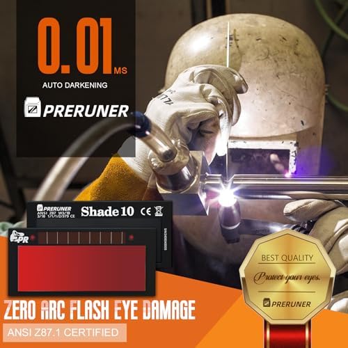 Core Series Red Shade 10 Auto Darkening Welding Lens 2"x4 1/4", Slim 0.2" Welding Lens with Teal Clarity View for Pancake & Sugar Scoop Welding Hoods