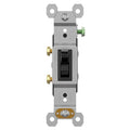 AIDA 1 Pack Single Pole Toggle Light Switch, 15 Amp, 120 Volt, Toggle Framed AC Quiet Switch, in Wall On/Off Switch Replacement, Self-Grounding, Residential and Commercial Grade, UL,Glossy Black