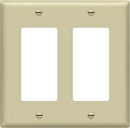 ENERLITES Decorator Light Switch or Receptacle Outlet Wall Plate, Gloss Finish, Size 2-Gang 4.50" x 4.57", Unbreakable Polycarbonate Thermoplastic, UL Listed, 8832-I, Ivory