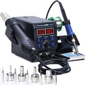 Preciva 8786D 2-IN-1 Hot Air Soldering Iron Station Kit with °F /°C, Cool/Hot Air Conversion,Soldering Station with Dual LED Display, 5 Tips & 4 Nozzles for Electronics Repair,Desoldering
