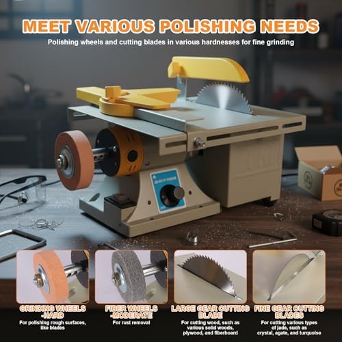 ele ELEOPTION Bench Buffer Polisher,0-10000 RPM Adjustable Benchtop Grinder