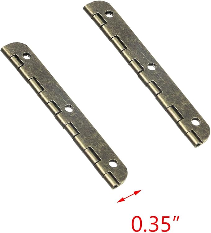 T Tulead Retro Bronze Door Hinges Iron Folding Butt Hinge Piano Hinges Jewelry Box Hinges 2.56"x0.59" Cabinet Gate Closet Hinge Pack of 24 with Mounting Screws
