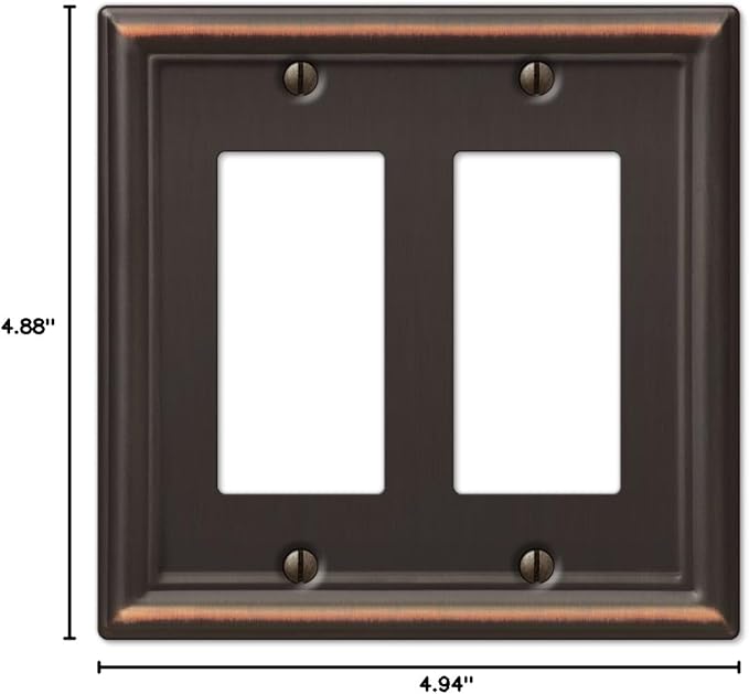 Amerelle 149RRDB Chelsea Wallplate, 2 Rocker, Steel, Aged Bronze, 1-Pack