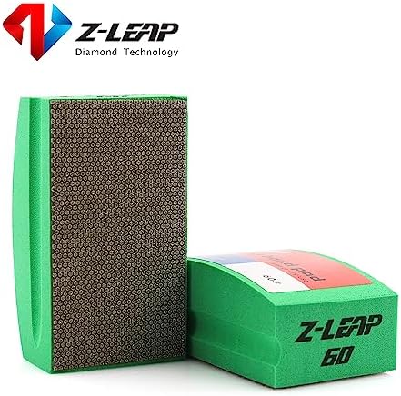 Diamond Polishing Hand Pads Arc Shape Back for Porcelain Glass Jade Stone Rough Edges Granite Marble Concrete Grit 60 4Pcs