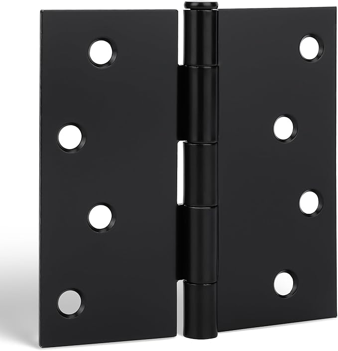goldenwarm Door Hinges Interior & Exterior Door Hinge 4 Inch 6Pack Matte Black with Square Corners