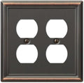 Amerelle 149DDDB Chelsea Wallplate, 2 Duplex, Steel, Aged Bronze, 1-Pack