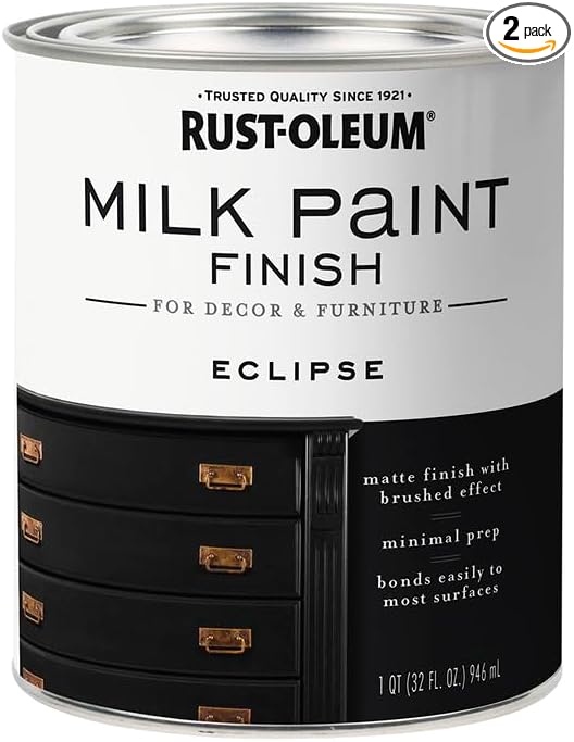 Rust-Oleum 331052-2PK Milk Paint Finish, Quart, Eclipse, 2 Pack
